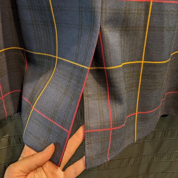 Tommy Hilfiger Windowpane Plaid One-Button Topper Jacket Blazer Size 4 Oversized - Picture 13 of 15